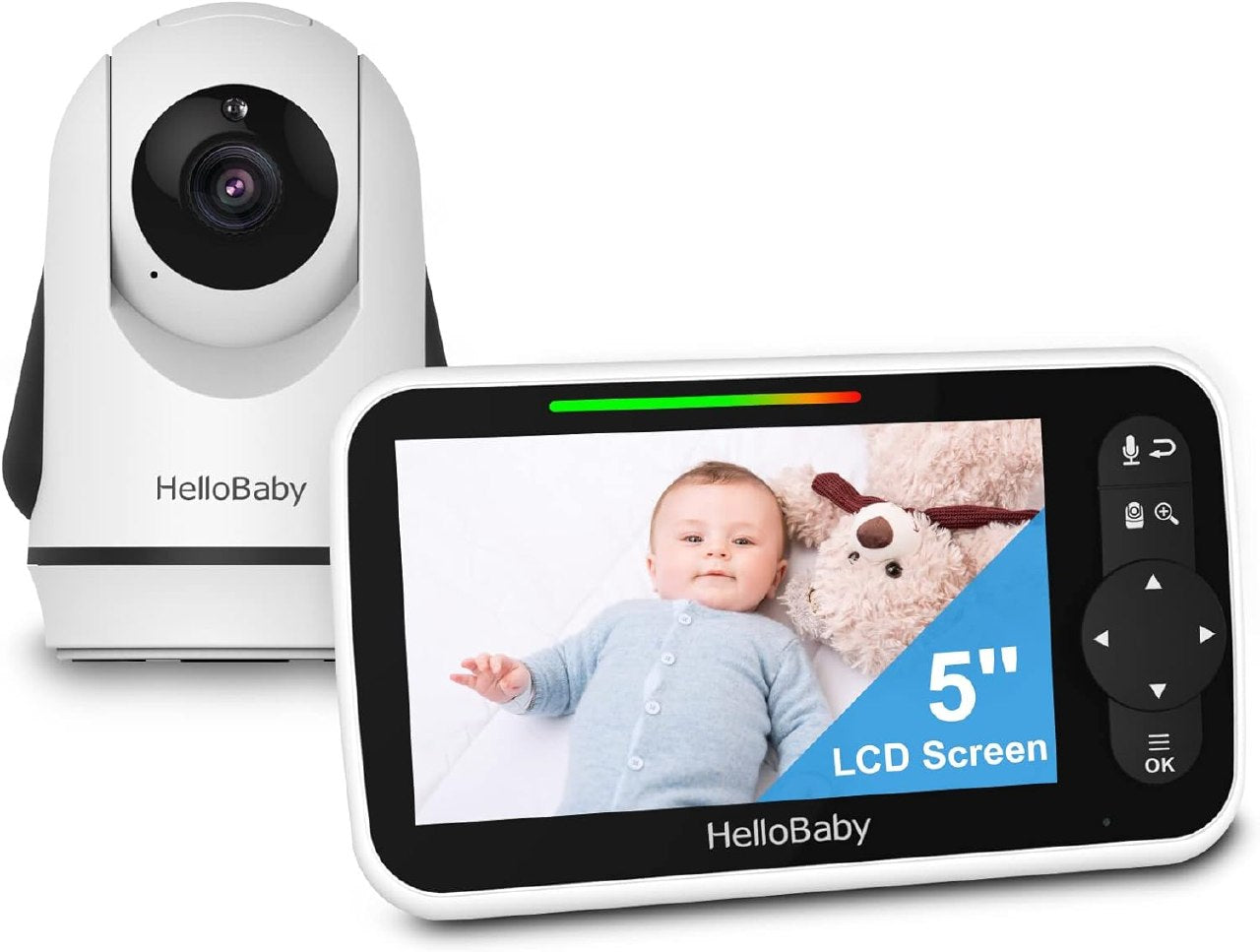5-Inch Video Baby Monitor with PTZ Camera