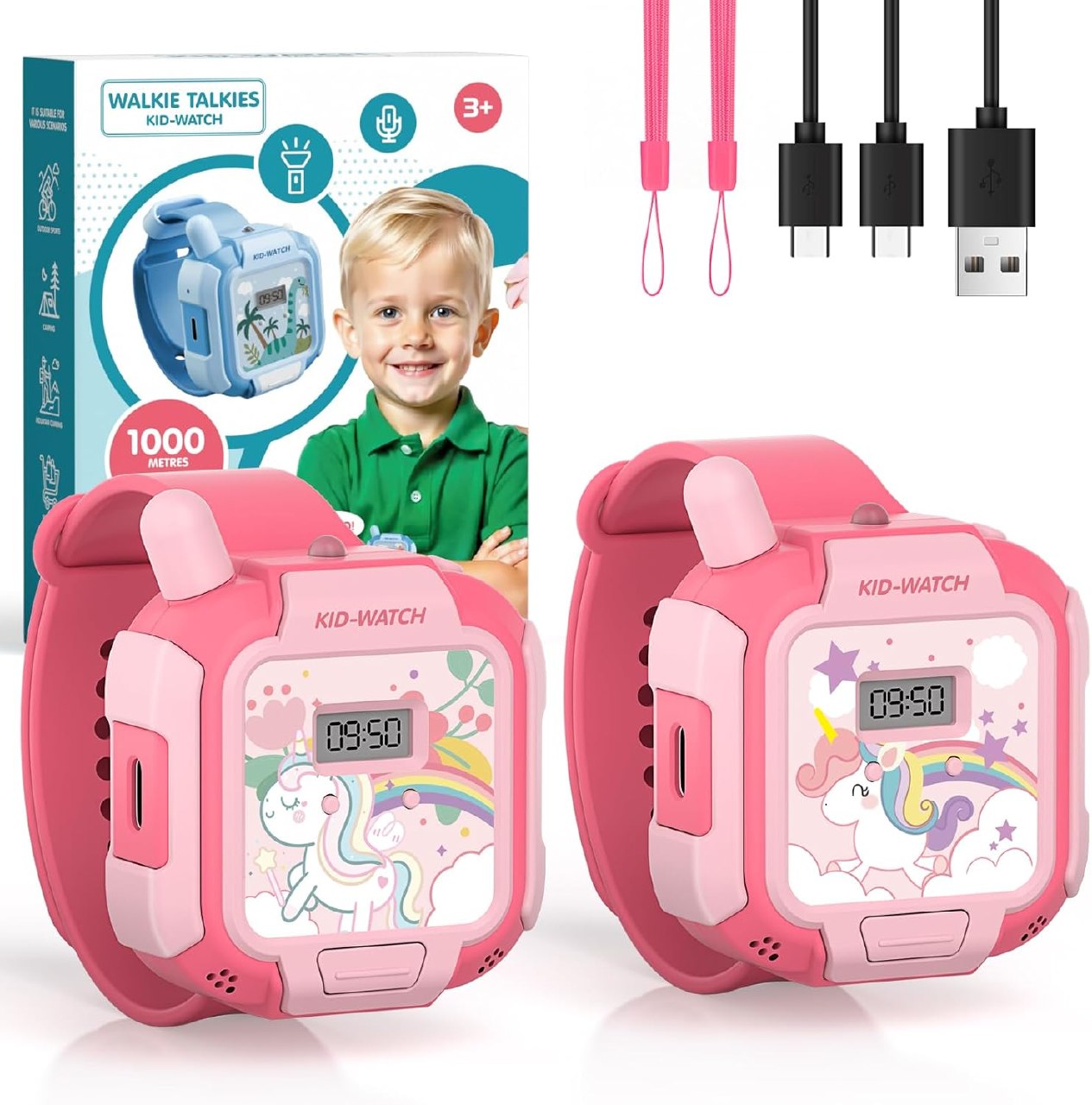 Rechargeable Kids Walkie Talkie Unicorn Watch