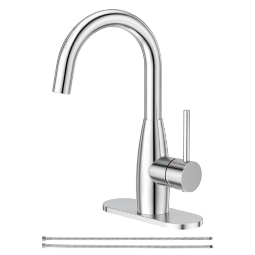 Single Handle High Arc Bathroom Sink Faucet 360° Swivel