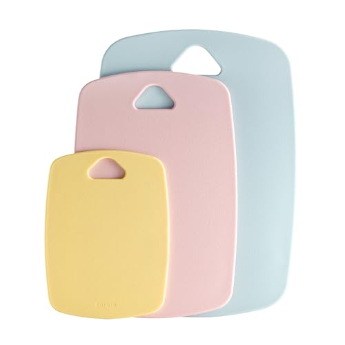 3 Pack Plastic Cutting Boards for Kitchen, Dishwasher Safe