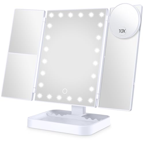 Wireless Rechargeable Lighted Makeup Mirror, Magnifying, LED