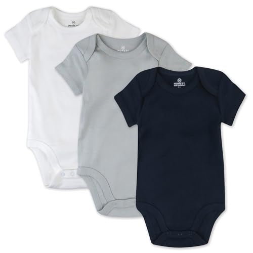 3 Pack Organic Cotton Baby Bodysuits Short Sleeve