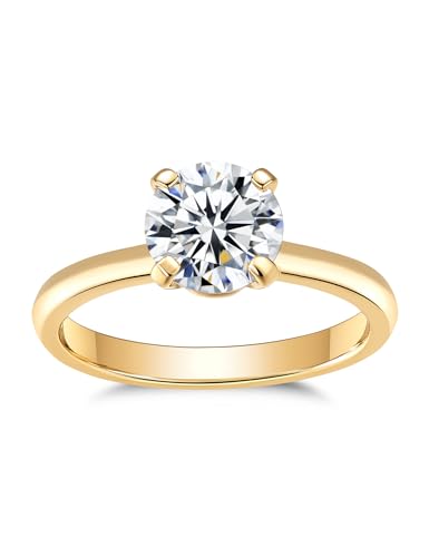 Moissanite Solitaire Engagement Ring 1CT Sterling Silver