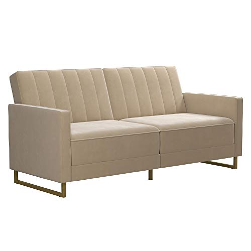 Novogratz Velvet Futon Sofa Bed Sleeper Couch 77"