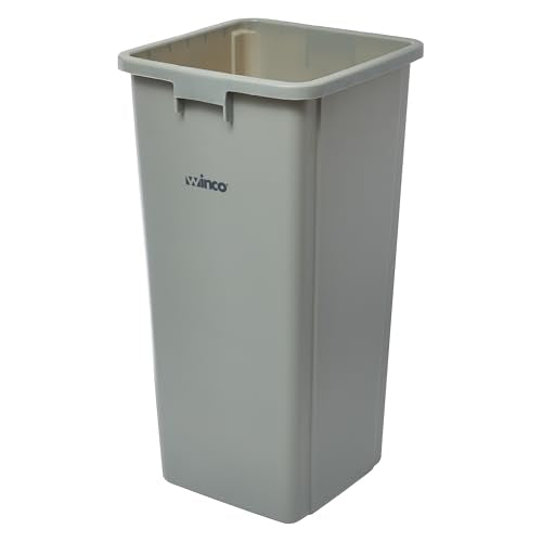 Commercial Square Plastic Trash Can, 23 Gallon