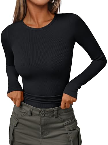 Long Sleeve Ribbed Knit Slim Fit Women’s Shirt