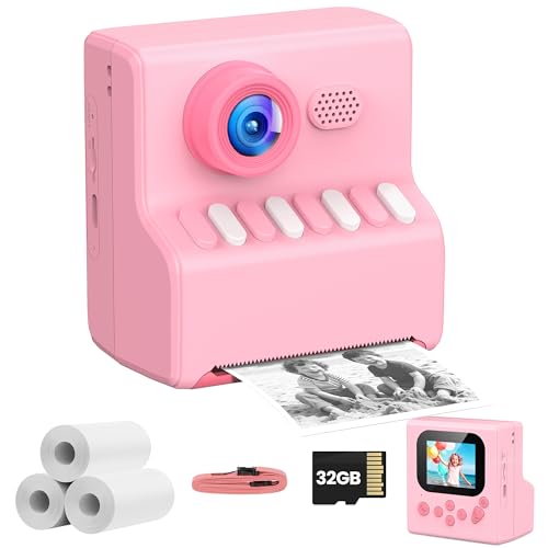 Instant Print Kids Camera 1080P HD with 32GB Card