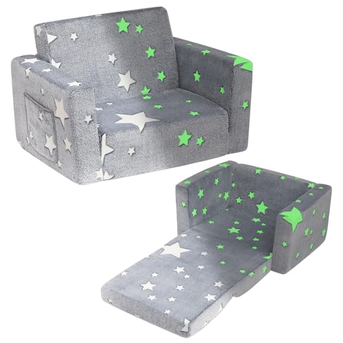 2-in-1 Toddler Convertible Sofa and Fold Out Lounger