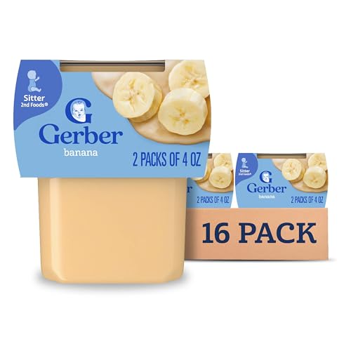 8 Pack Gerber Banana Baby Food Puree, Non-GMO