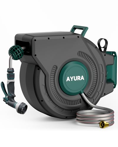 Retractable Garden Hose Reel 100 ft Heavy Duty