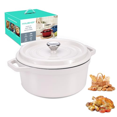 Enameled Cast Iron Dutch Oven with Lid 5.3QT