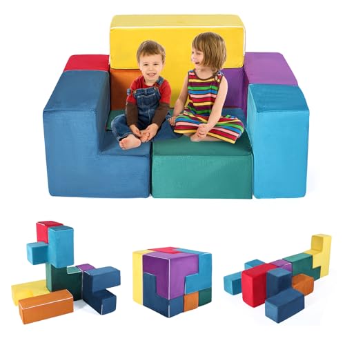 7 Piece Modular Kids Play Sofa Couch Set