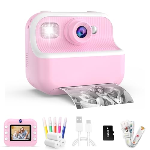 Kids Instant Print Camera 1080P Dual Lens 32GB