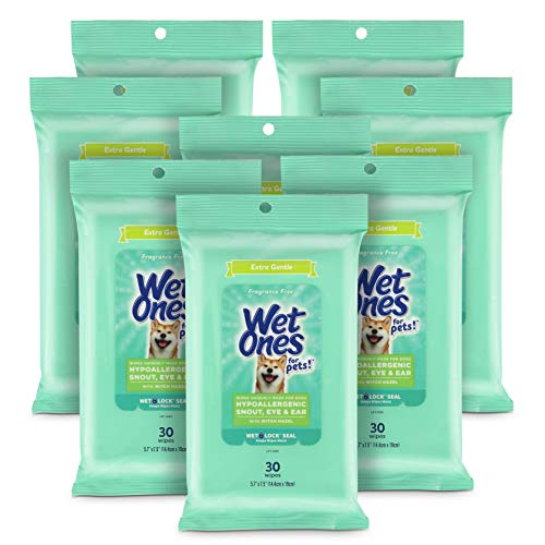 8 Pack Wet Ones Extra Gentle Dog Wipes, 30 Count