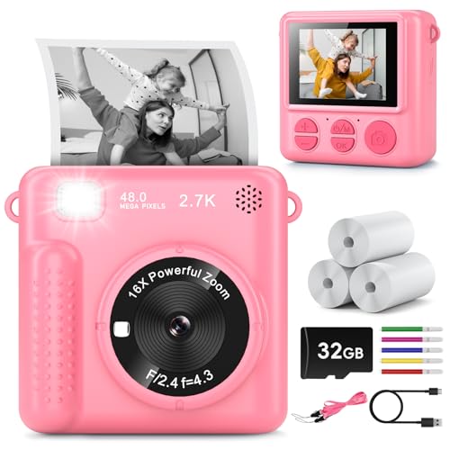 Instant Print Digital Camera for Kids Boys Girls
