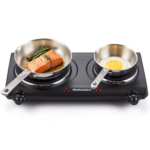 Double Burner Electric Hot Plate with Temperature Controls