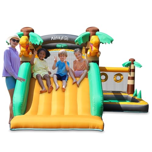 Inflatable Dinosaur Bounce House with Slide for Kids