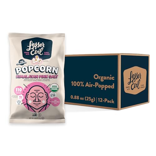 24 Pack Organic Popcorn Himalayan Salt, No Vegetable Oil