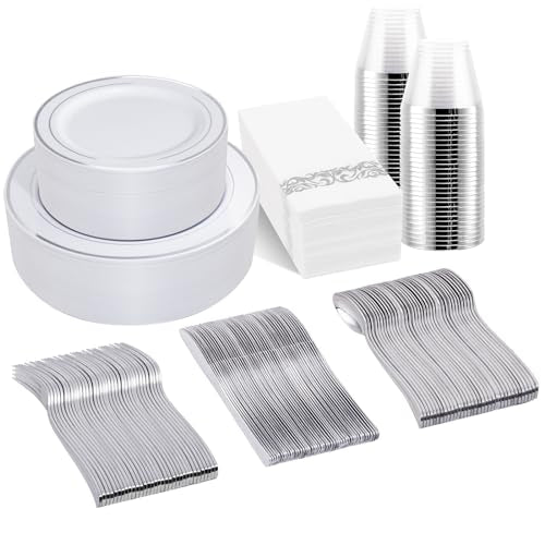350 Piece Disposable Dinnerware Set for 50 Guests
