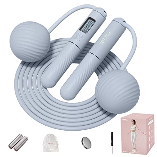 Cordless Weighted Jump Rope with Counter and LCD Display