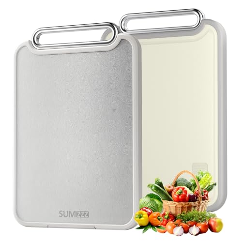 Double Sided Stainless Steel Cutting Board, Large, Non-Slip