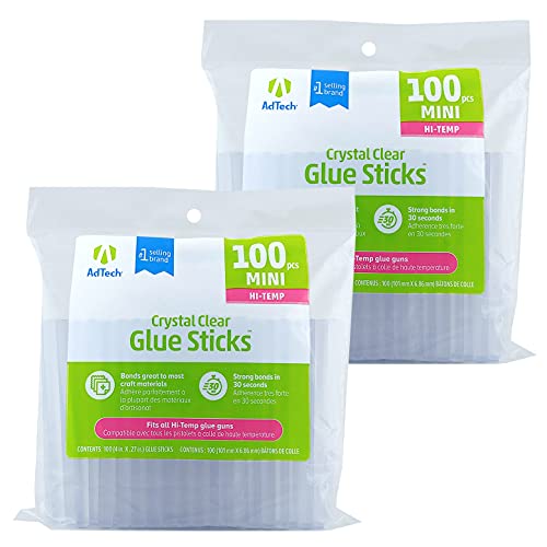 2 Pack Mini Hot Glue Sticks, 200 Count