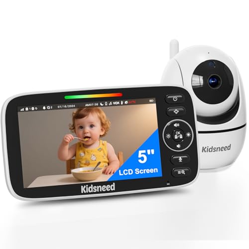 Baby Monitor with Camera, Audio, Night Vision, 5" Display