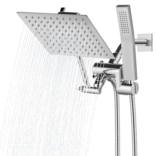 Dual Rainfall Shower Head with Handheld Combo Set