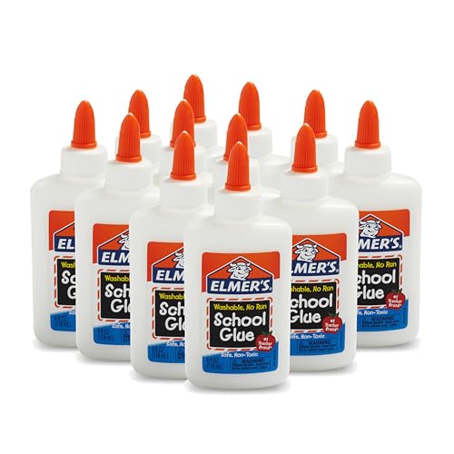 12 Pack Elmer's School Glue Washable Non-Toxic 4oz