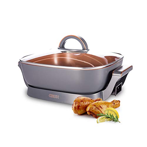 Crux Extra Deep Nonstick Electric Skillet 12 x 12