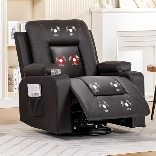 Recliner Chair Swivel Rocker with Massage and Heat