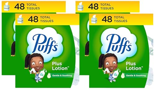 4 Pack Puffs Plus Lotion Facial Tissue Cubes