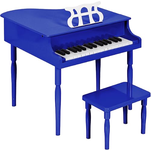 Kids 30-Key Wooden Mini Grand Piano with Bench