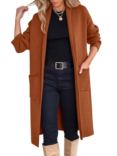 Women's Long Knit Open Front Cardigan Sweater Coat (17 Colors)