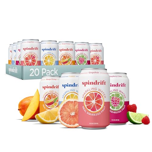 20 Pack Spindrift Sparkling Water Variety Real Fruit