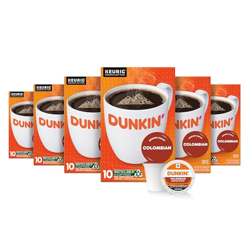 Dunkin' Donuts Colombian Medium Roast Coffee K-Cup Pods 60