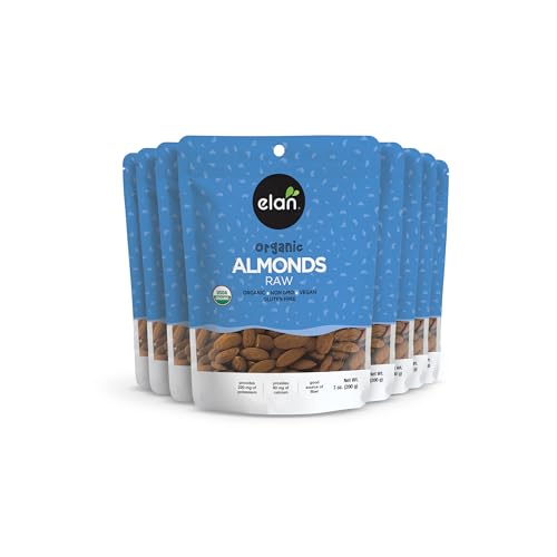 8 Pack Organic Raw Almonds, Unsalted, Non-GMO, Vegan
