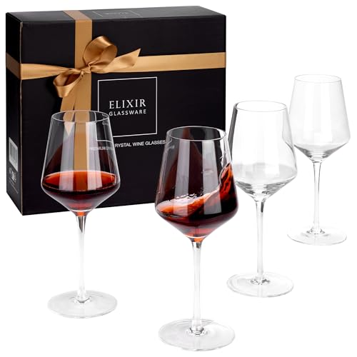 4 Pack Crystal Red Wine Glasses Set