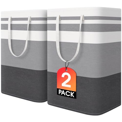 2 Pack Large Collapsible Laundry Hampers with Handles
