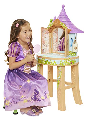 Disney Princess Rapunzel Vanity Playset with Light-Up Mirror
