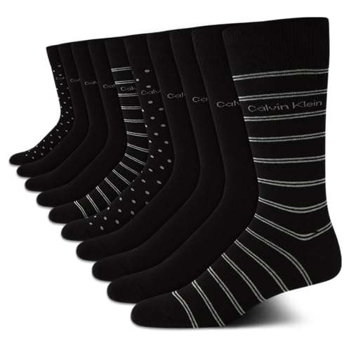 10 Pack Calvin Klein Men's Dress Crew Compression Socks