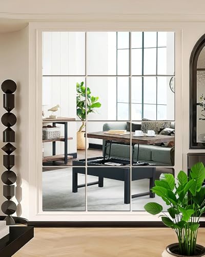12 Pack 12"x12" Frameless Glass Wall Mirror Tiles