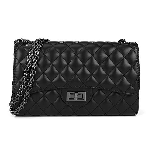Quilted Crossbody Purse for Women with Chain Strap