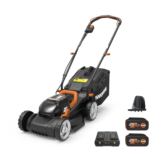 WORX 40V Cordless 14" Lawn Mower, 2 Batteries