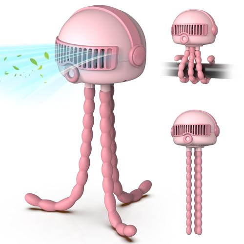 Portable Baby Stroller Fan, Rechargeable, Quiet, 3-Speed