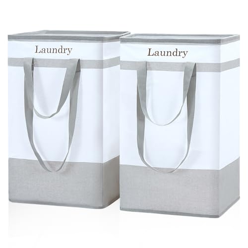 2 Pack Collapsible Laundry Hampers with Handles 100L