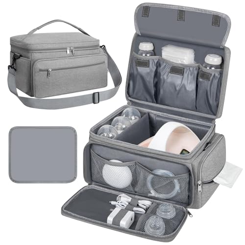 Breast Pump Bag with Cooler and Waterproof Mat
