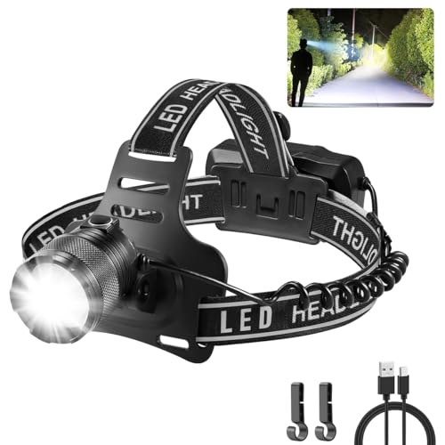 1 Pack Rechargeable LED Headlamp Waterproof Adjustable Focus