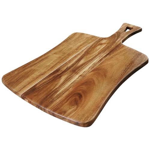 Acacia Wood Cutting Board with Handle, 14 x 8.5 Inch