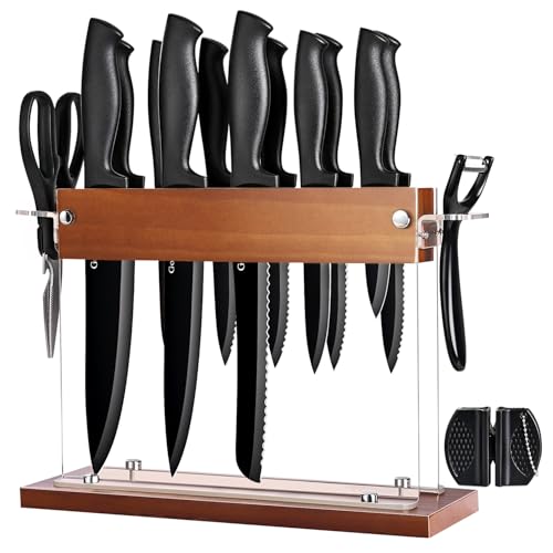 15 Piece Kitchen Knife Set with Block Stand
